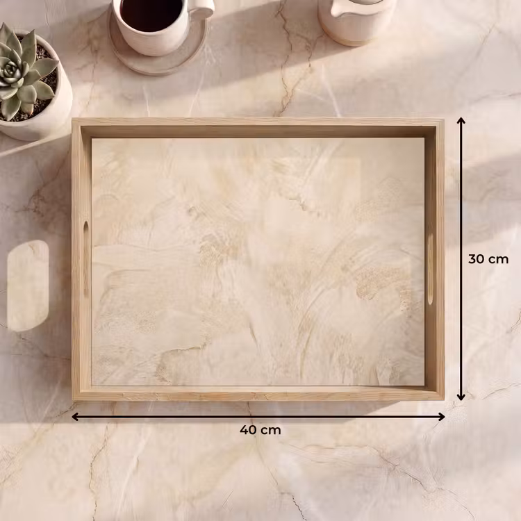 Textuur - Patroon - Abstract - Modern - Beige Dienblad Rechthoek middel -USP_Formaat