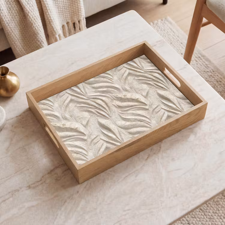 Textuur - Reliëf - Beige Dienblad Rechthoek middel 911 -sfeer1