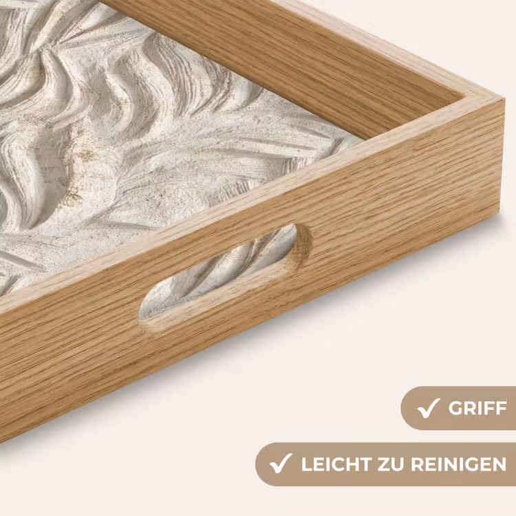 Textuur - Reliëf - Beige Dienblad Rechthoek middel 911 -USP_HandgreepDE