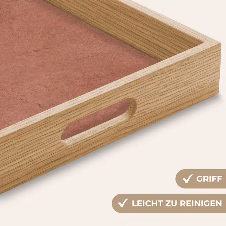 Textuur - Roodbruin - Grof - Modern Dienblad Rechthoek middel -USP_HandgreepDE