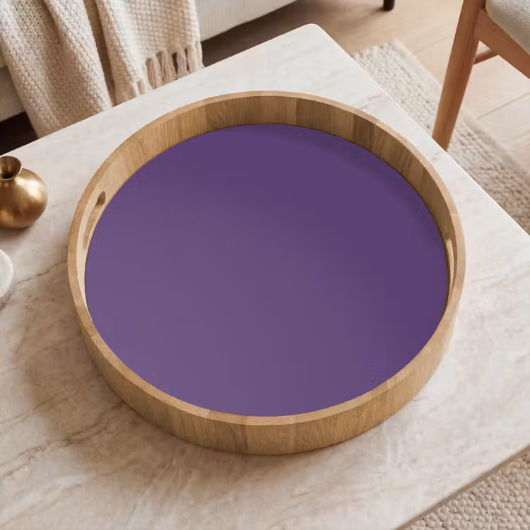 Deep - Plum - Paars Dienblad Rond middel 914 -sfeer1