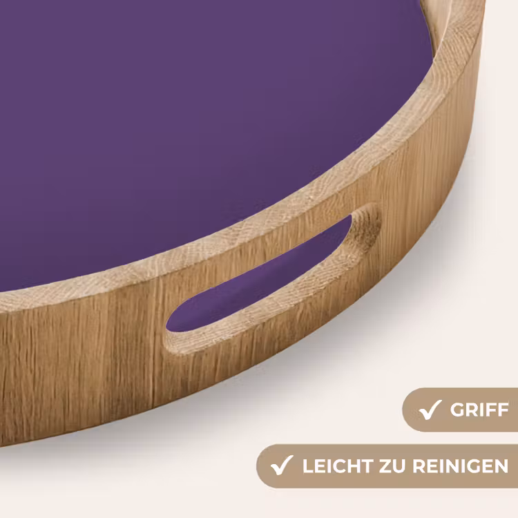Deep - Plum - Paars Dienblad Rond middel 914 -USP_HandgreepDE