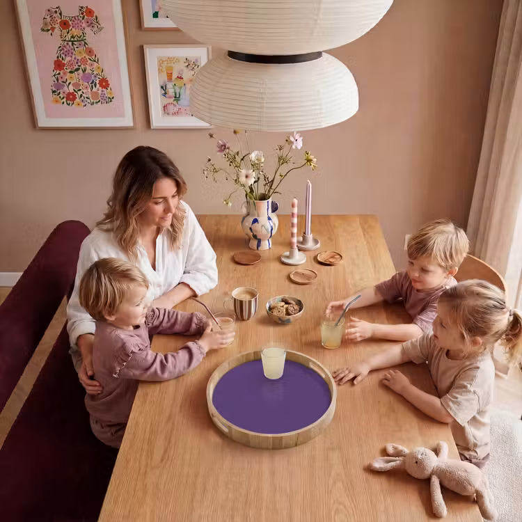 Deep - Plum - Paars Dienblad Rond middel 914 -sfeer4