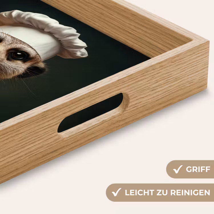 Dier - Kok - Stokstaartje Dienblad Rechthoek middel -USP_HandgreepDE