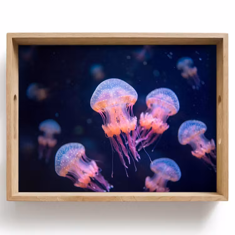 Dier - Onderwater - Natuur - Roze - Mysterieus Dienblad Rechthoek middel -z3d_shopping