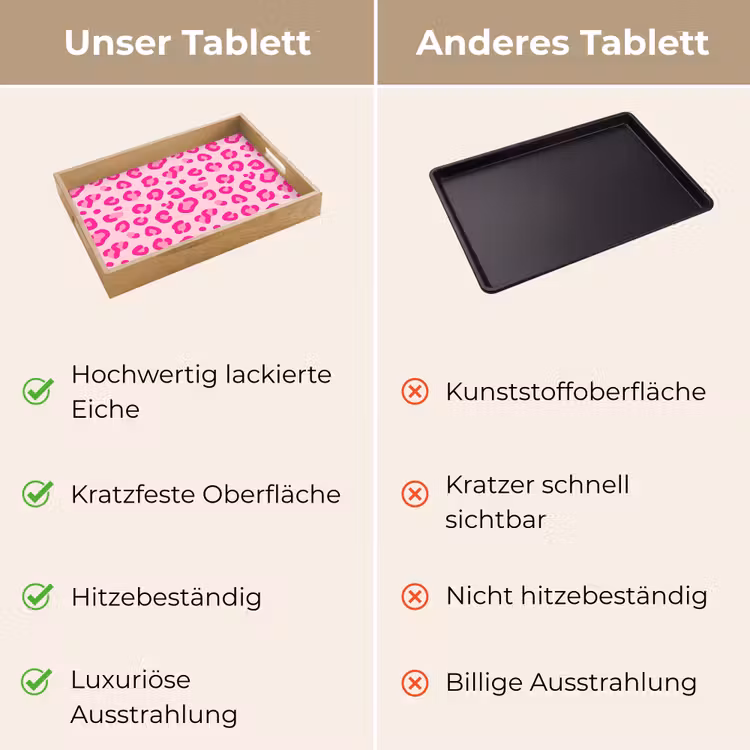 Dierenprint - Patroon - Abstract - Modern - Roze Dienblad Rechthoek middel -USP_VergelijkingDE