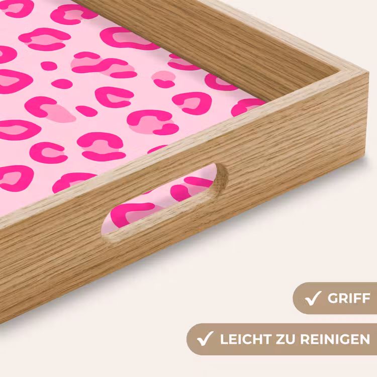 Dierenprint - Patroon - Abstract - Modern - Roze Dienblad Rechthoek middel -USP_HandgreepDE