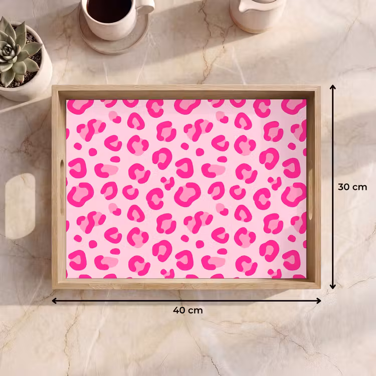 Dierenprint - Patroon - Abstract - Modern - Roze Dienblad Rechthoek middel -USP_Formaat