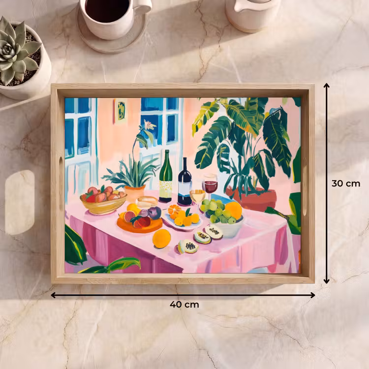 Tafel - Wijn - Fruit Dienblad Rechthoek middel -USP_Formaat