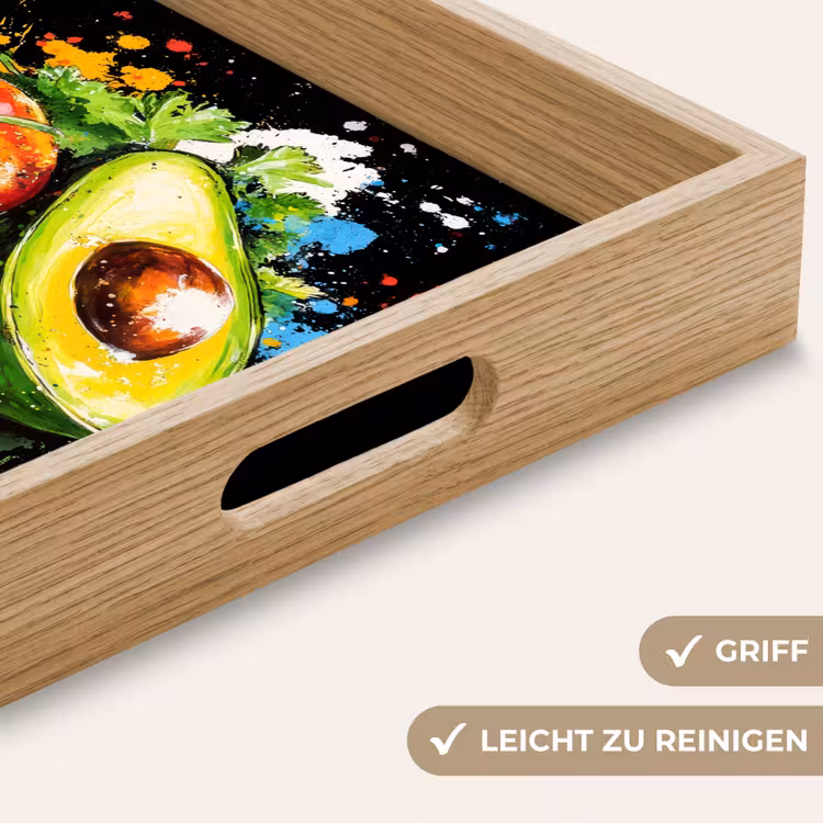 Tomaat - Avocado - Peper - Graffiti - Verf - Modern Dienblad Rechthoek middel -USP_HandgreepDE