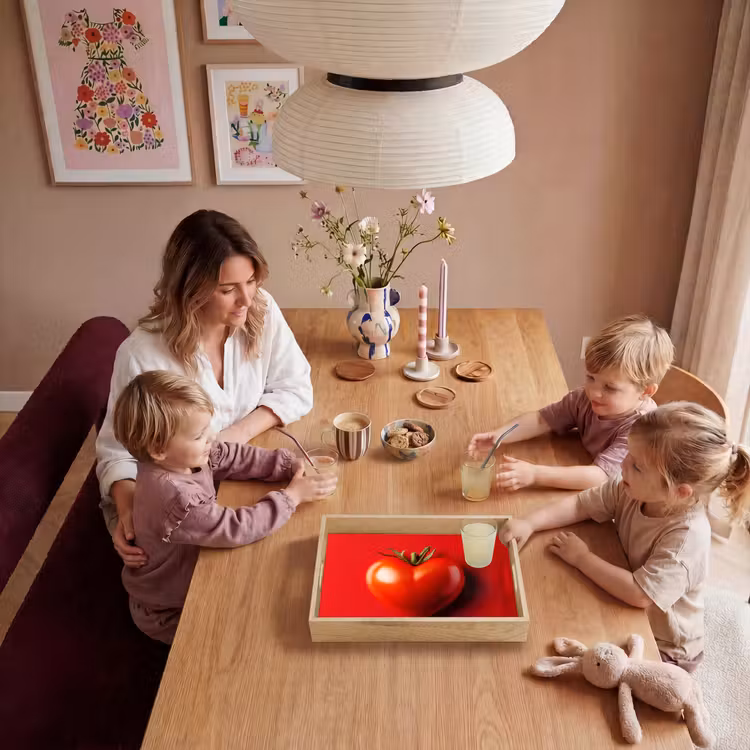 Tomaat - Rood - Hart Dienblad Rechthoek middel -sfeer4
