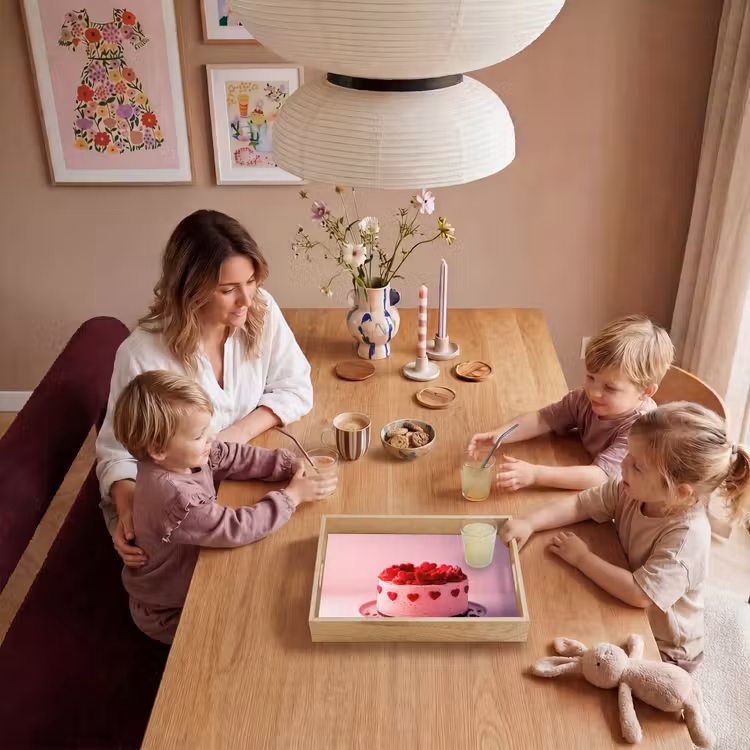 Taart - Hart - Roze Dienblad Rechthoek middel -sfeer4