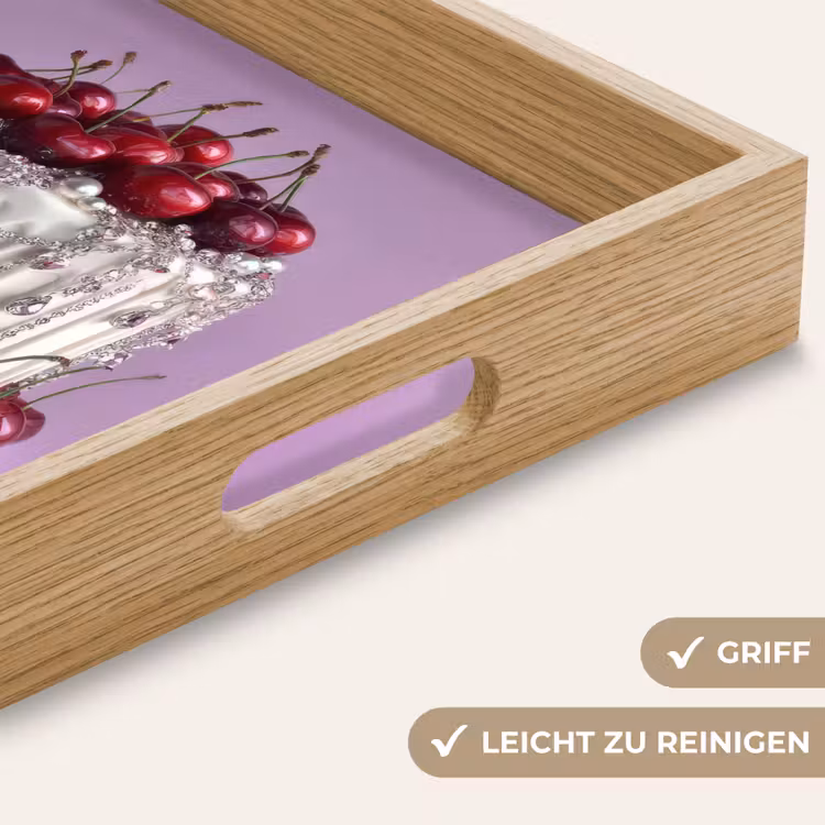 Taart - Kersen - Juwelen - Rood Dienblad Rechthoek middel -USP_HandgreepDE
