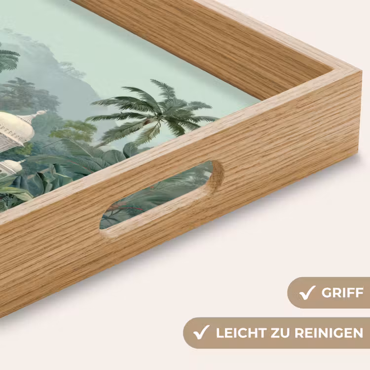 Tropische tuin - Koepelgebouw - Bloemen Dienblad Rechthoek middel -USP_HandgreepDE