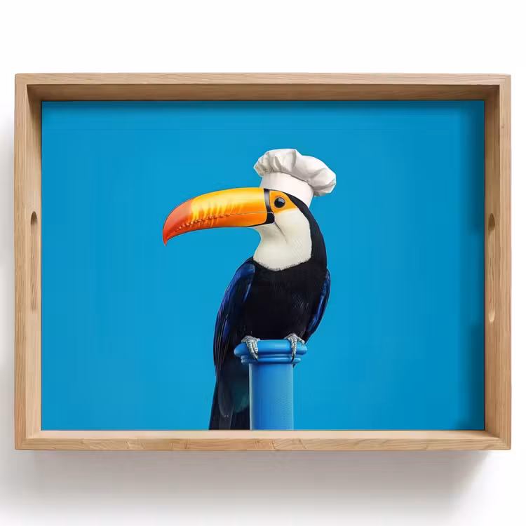 Tucan - Sokkel - Vogel - Koksmuts Dienblad Rechthoek middel -z3d_shopping