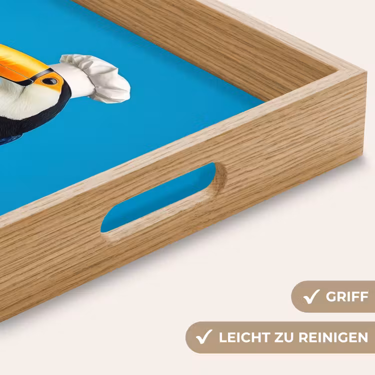 Tucan - Sokkel - Vogel - Koksmuts Dienblad Rechthoek middel -USP_HandgreepDE