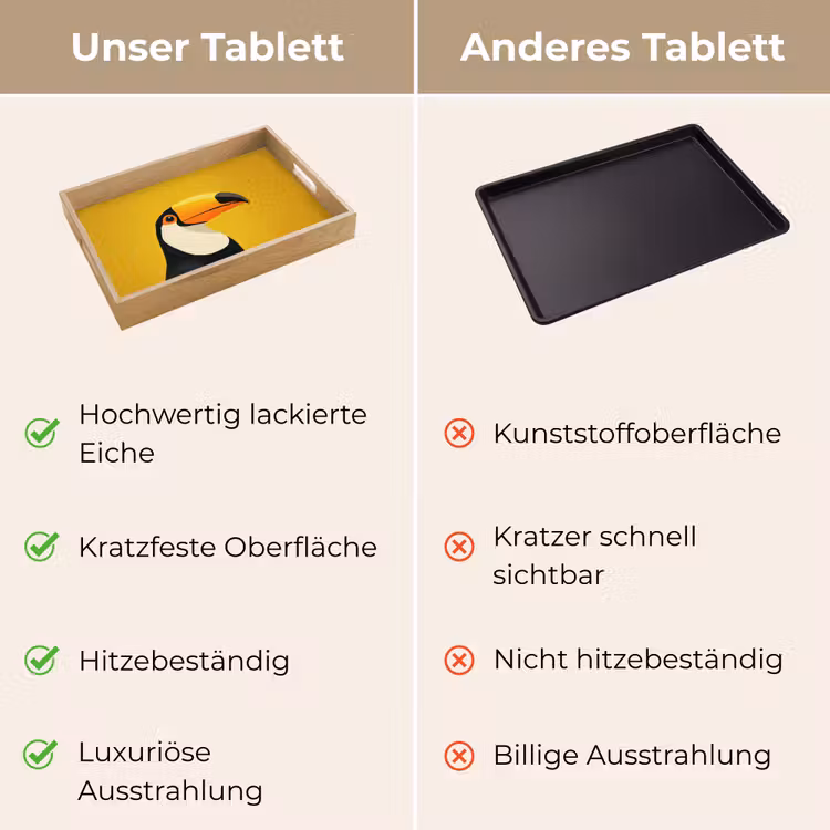 Toekan - Minimalistisch - Snavel - Oranje Dienblad Rechthoek middel -USP_VergelijkingDE