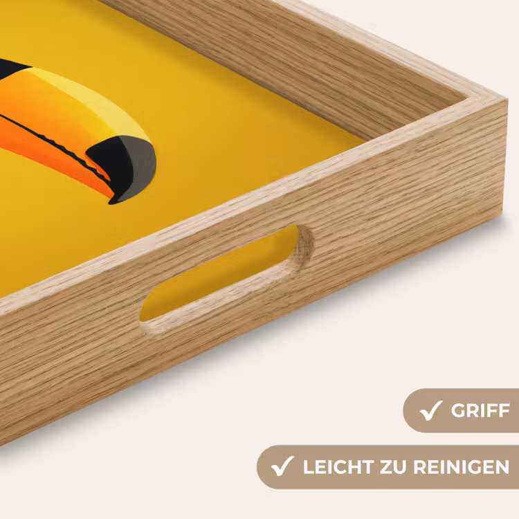 Toekan - Minimalistisch - Snavel - Oranje Dienblad Rechthoek middel -USP_HandgreepDE