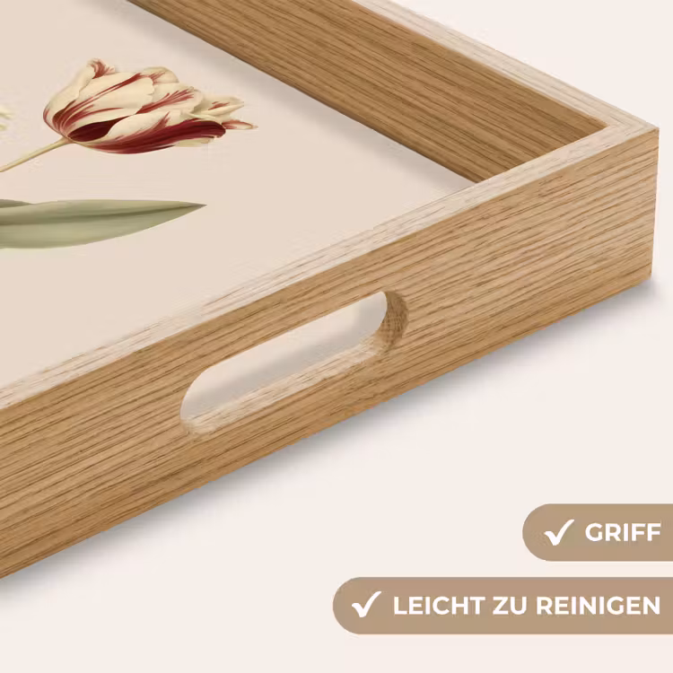 Tulp - Minimalistisch - Beige Dienblad Rechthoek middel -USP_HandgreepDE