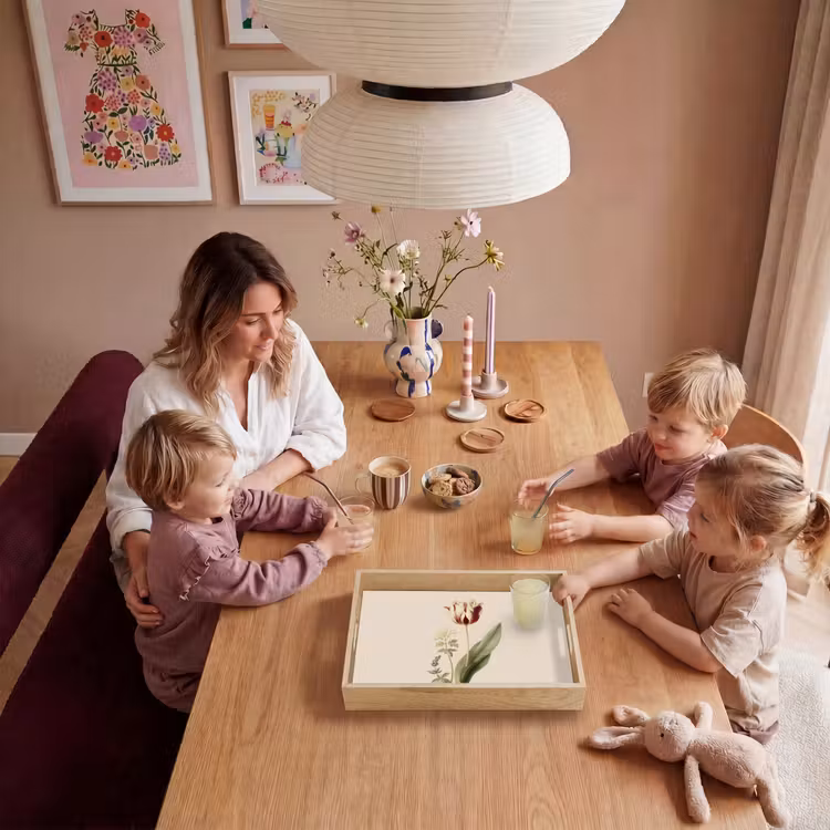 Tulp - Minimalistisch - Beige Dienblad Rechthoek middel -sfeer4