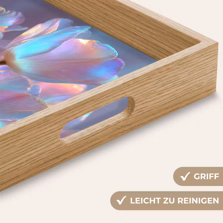 Tulpen - Glazen - Bloemblaadjes - Pasteltinten Dienblad Rechthoek middel -USP_HandgreepDE