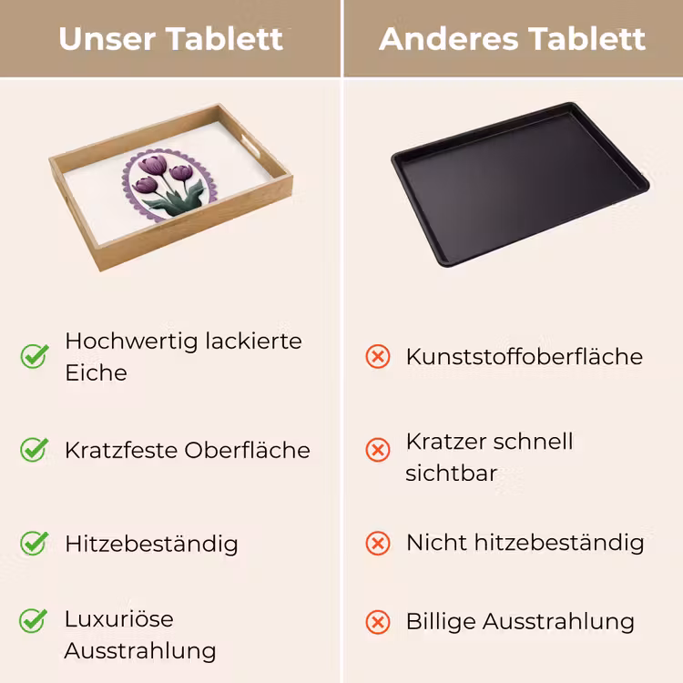 Tulpen - Paars - Lijst - Bladeren Dienblad Rechthoek middel -USP_VergelijkingDE