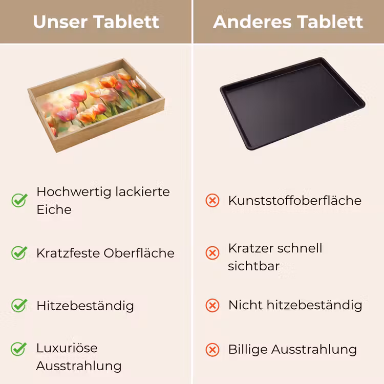 Tulpen - Sprookjesachtig - Kleurrijk Dienblad Rechthoek middel -USP_VergelijkingDE