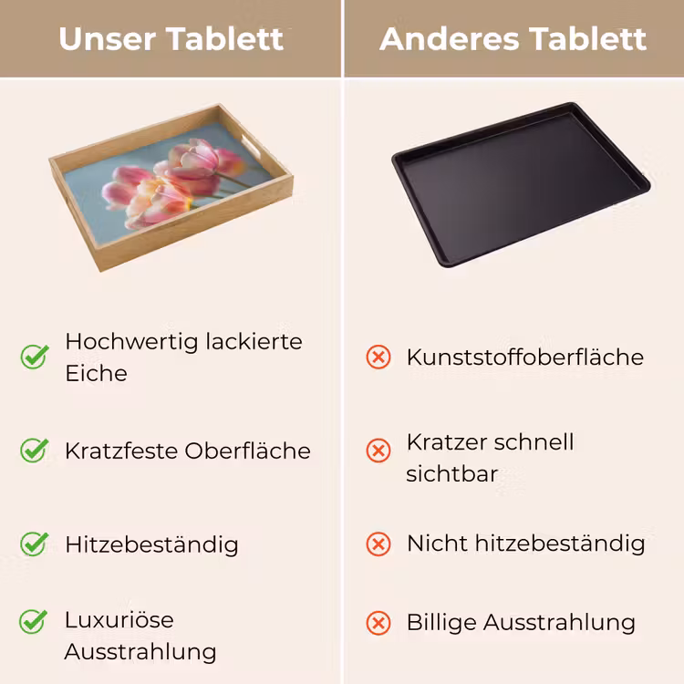 Tulpen - Roze - Stelen Dienblad Rechthoek middel -USP_VergelijkingDE
