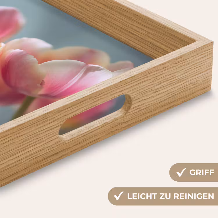 Tulpen - Roze - Stelen Dienblad Rechthoek middel -USP_HandgreepDE