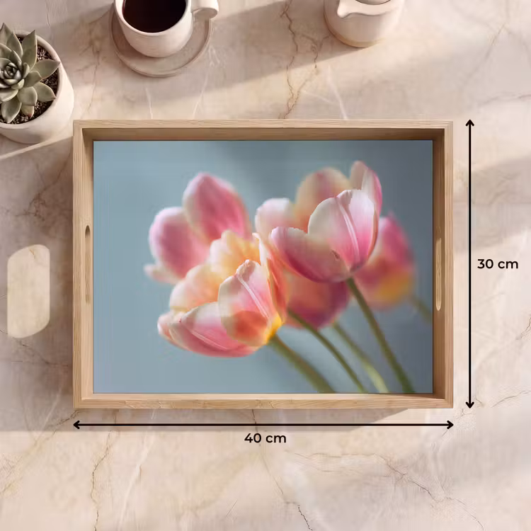 Tulpen - Roze - Stelen Dienblad Rechthoek middel -USP_Formaat