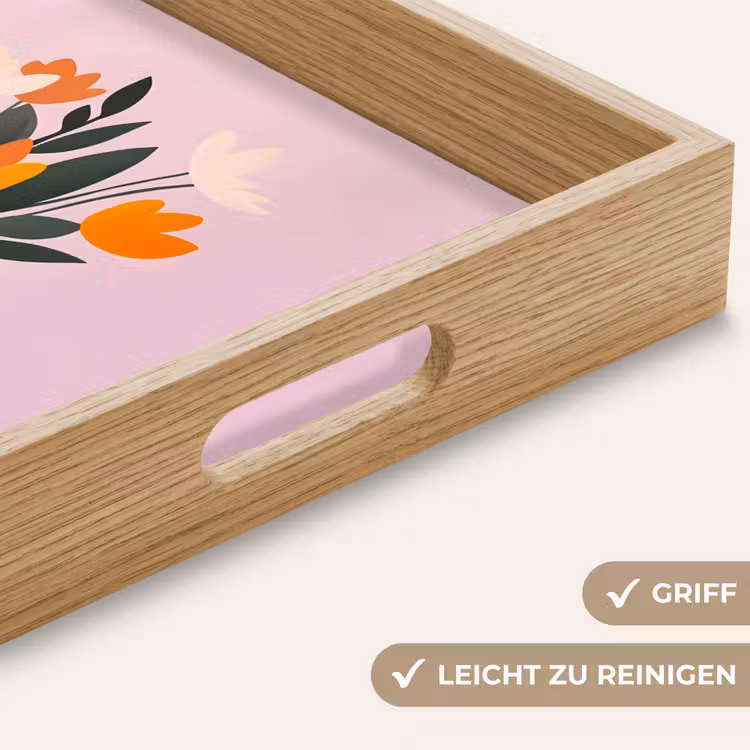 Tulpen - Vaas - Strepen - Paars Dienblad Rechthoek middel -USP_HandgreepDE