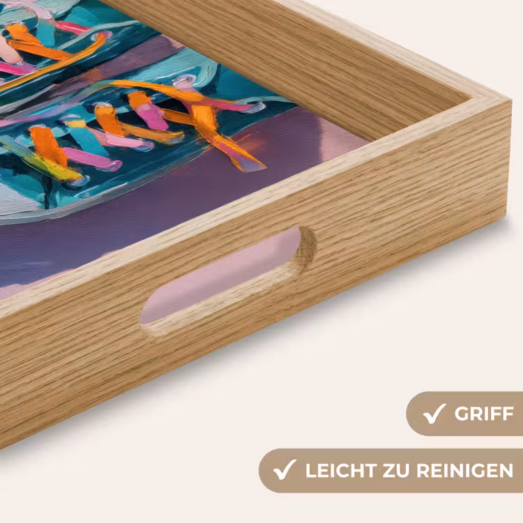 Sneakers - Veters - Kleurrijk - Schaduw Dienblad Rechthoek middel -USP_HandgreepDE