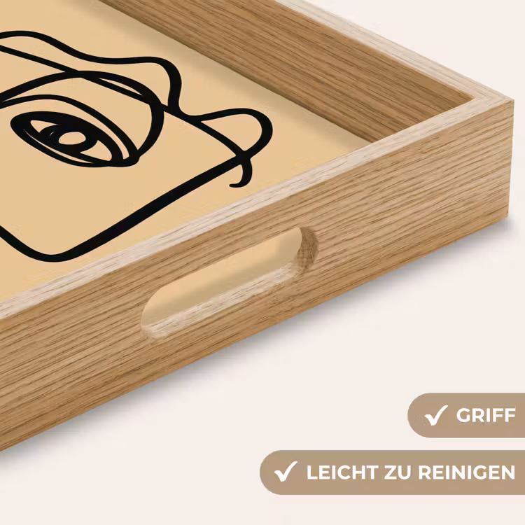 Overlappende profielen - Lichtbruin - Zwart Dienblad Rechthoek middel -USP_HandgreepDE