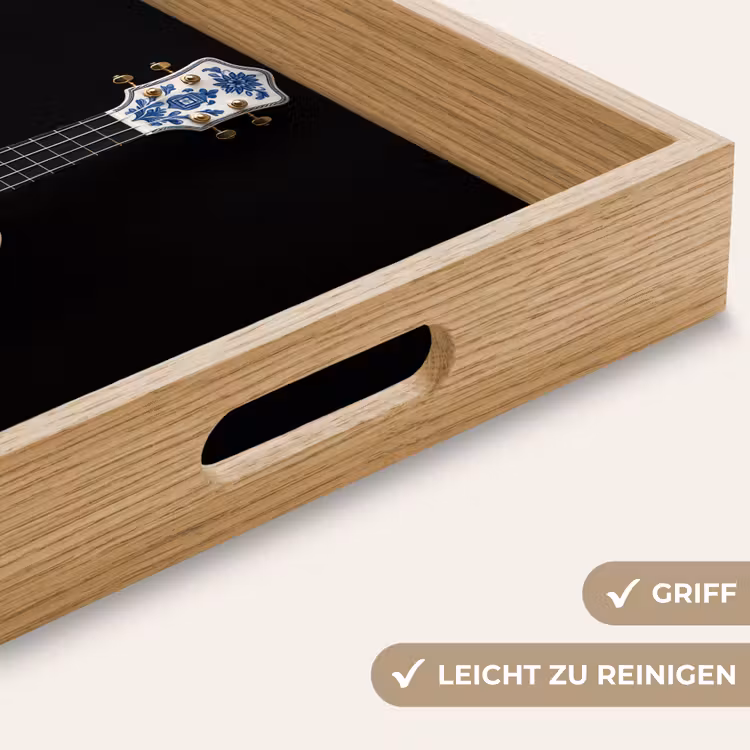Ukelele - Delfts - Blauw - Muziek Dienblad Rechthoek middel -USP_HandgreepDE