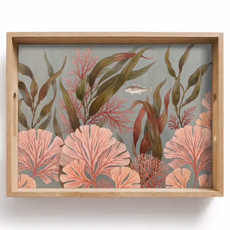 Onderwater - Planten - Vis - Vintage - Groen Dienblad Rechthoek middel -z3d_shopping