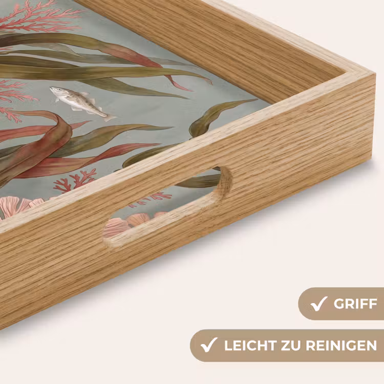 Onderwater - Planten - Vis - Vintage - Groen Dienblad Rechthoek middel -USP_HandgreepDE