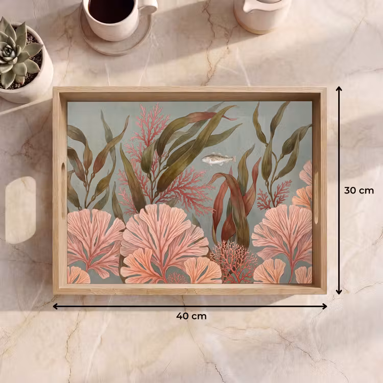 Onderwater - Planten - Vis - Vintage - Groen Dienblad Rechthoek middel -USP_Formaat