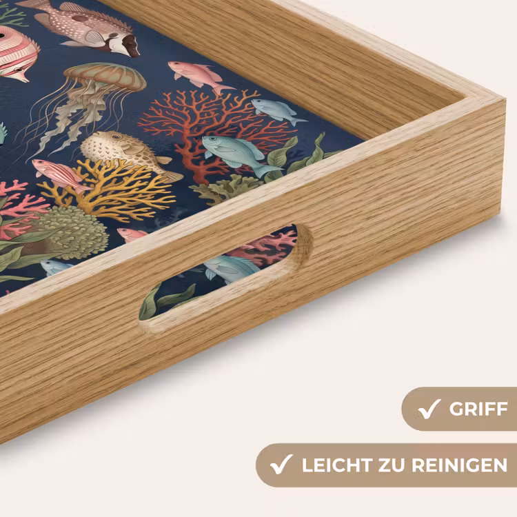 Onderwaterwereld - Vissen - Koraal - Illustratie - Kleurrijk Dienblad Rechthoek middel -USP_HandgreepDE