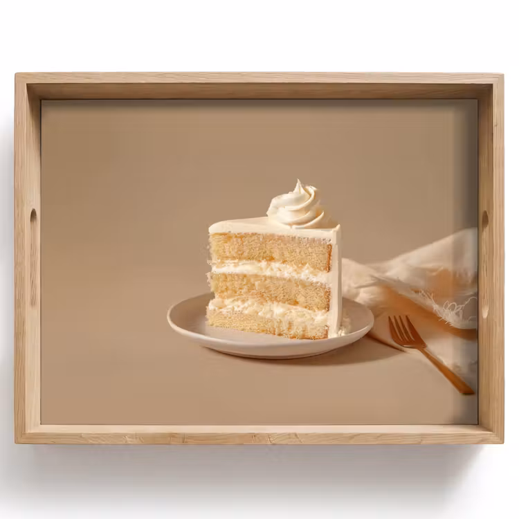 Vanilletaart - Cake - Romig Dienblad Rechthoek middel -z3d_shopping
