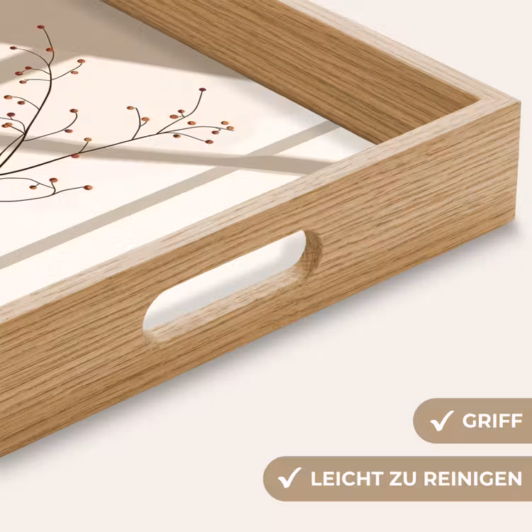 Vaas - Takken - Bessen - Minimalistisch Dienblad Rechthoek middel -USP_HandgreepDE