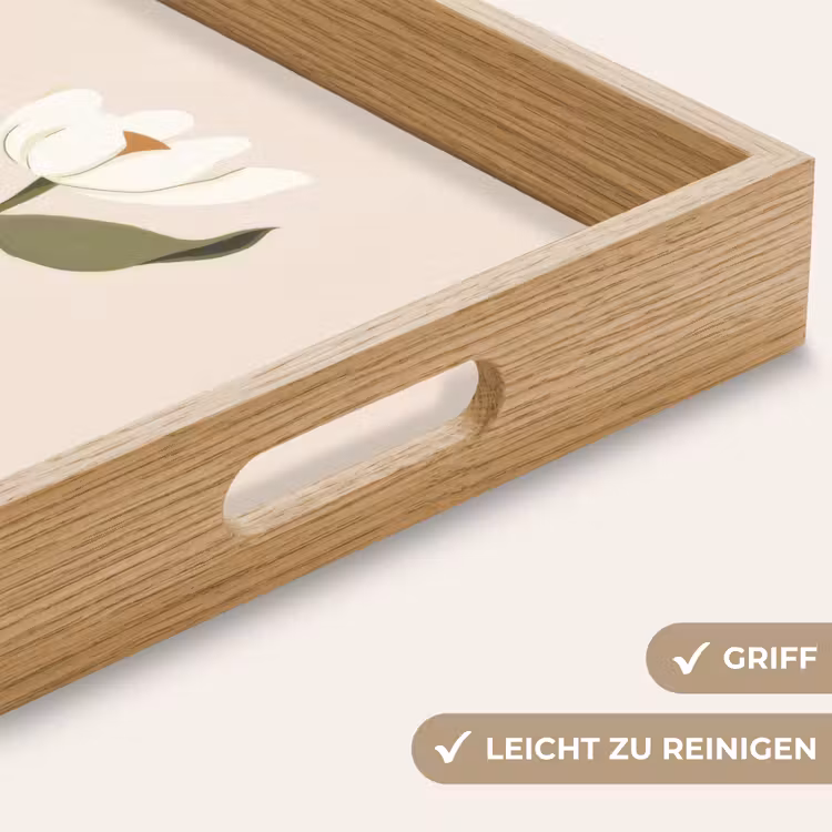 Vaas - Geruit - Bloem - Groen Dienblad Rechthoek middel -USP_HandgreepDE