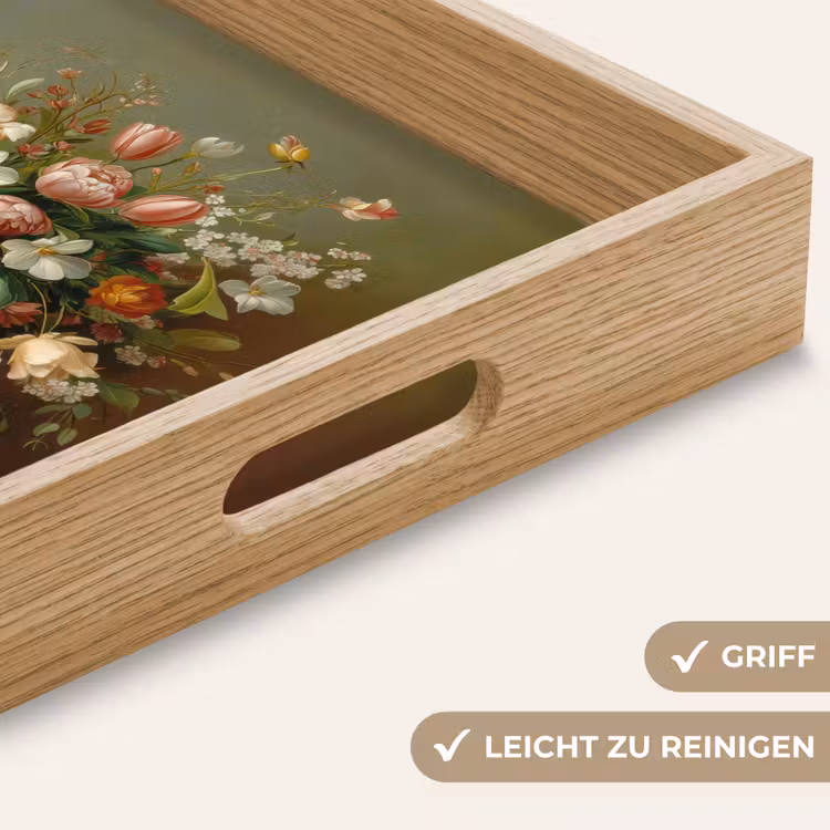 Vaas - Pastel - Kleuren - Bloemen Dienblad Rechthoek middel -USP_HandgreepDE