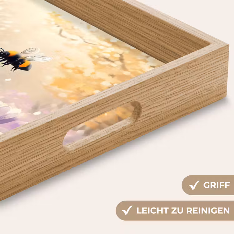 Viooltjes - bij - Zonlicht Dienblad Rechthoek middel -USP_HandgreepDE