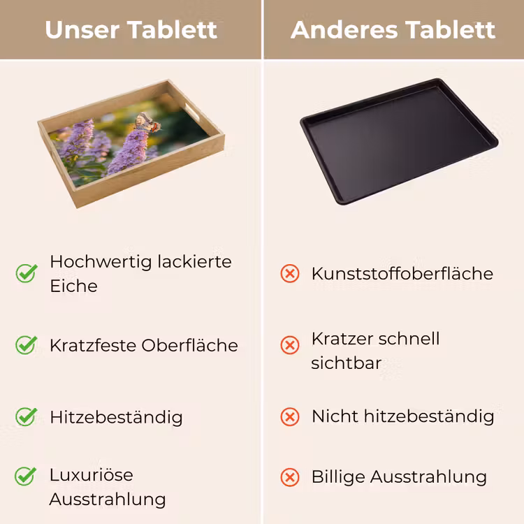 Sierlijke - Vlinder - Paarse - Bloemen Dienblad Rechthoek middel -USP_VergelijkingDE
