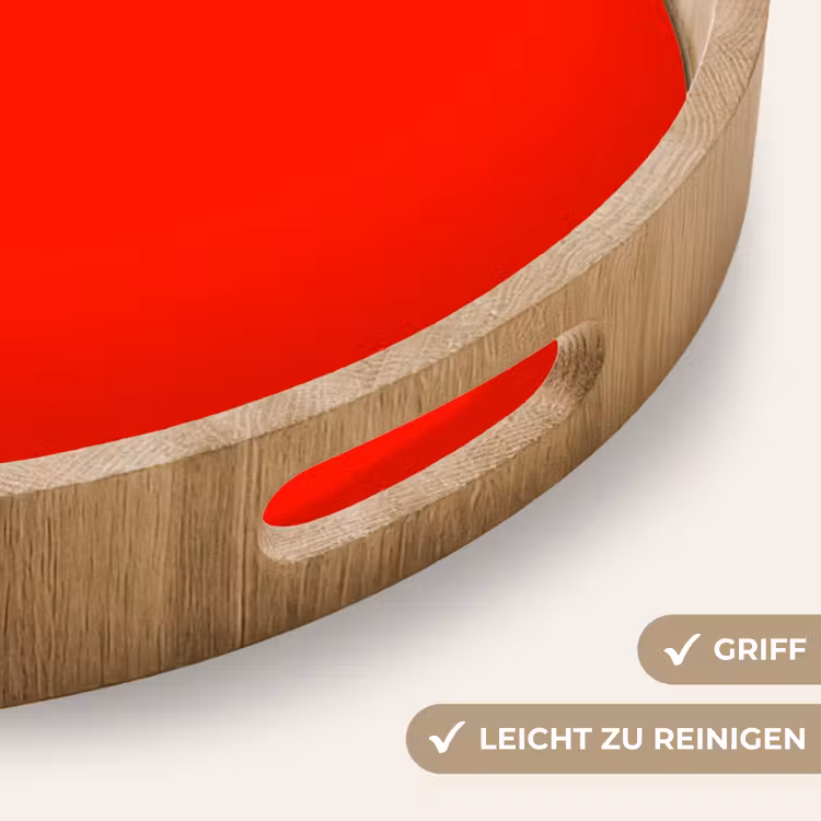 Vibrant - Vermilion - Rood Dienblad Rond middel 914 -USP_HandgreepDE