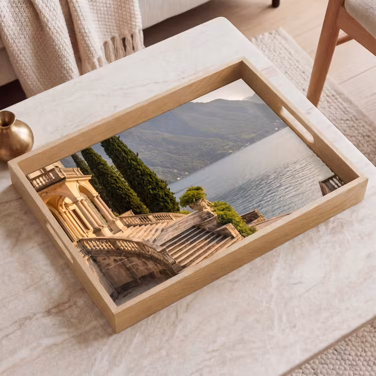 Tablett - Villa – Wasser – Treppen - Villa - water -trappen Dienblad Rechthoek middel