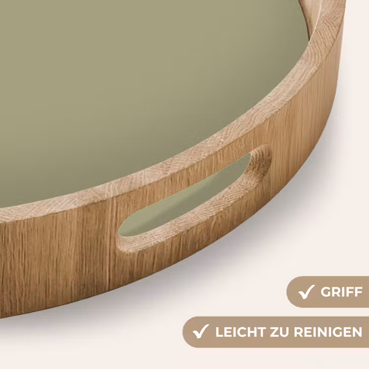 Vintage - Sage - Groen Dienblad Rond middel 914 -USP_HandgreepDE
