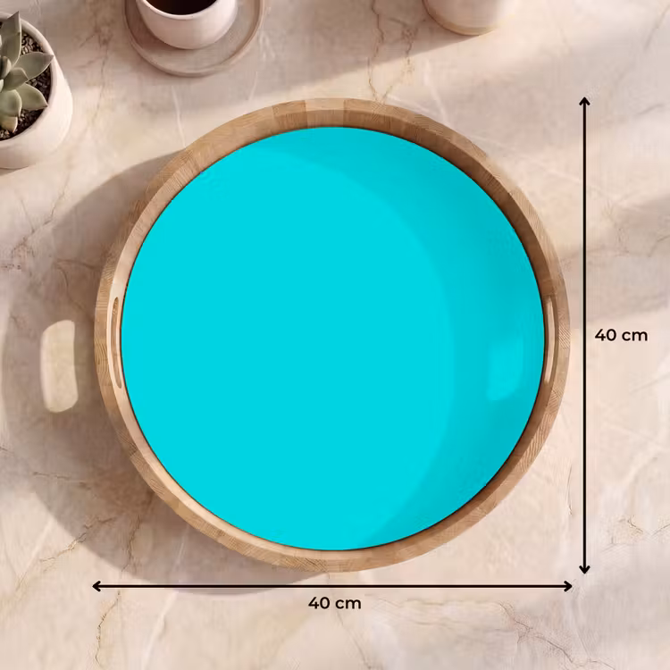 Vivid - Aquamarine - Turkoois Dienblad Rond middel 914 -USP_Formaat