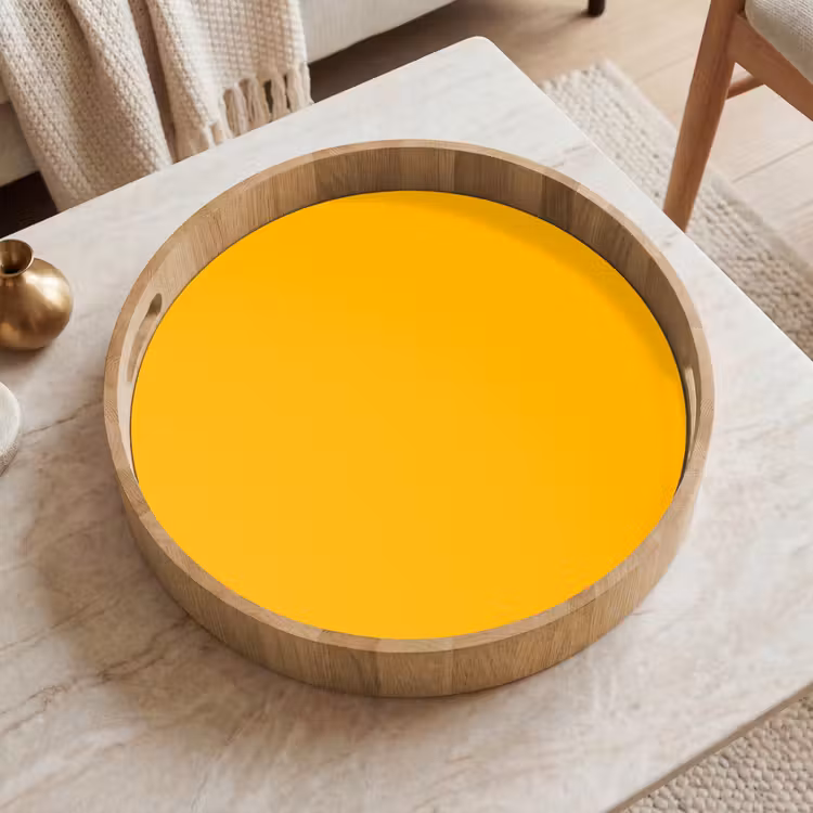 Vivid - Amber - Geel Dienblad Rond middel 914 -sfeer1