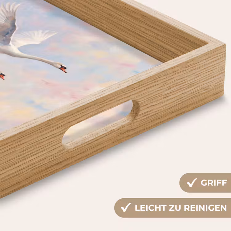 Vogel - Vliegend - Lucht - Modern - Pastel Dienblad Rechthoek middel -USP_HandgreepDE